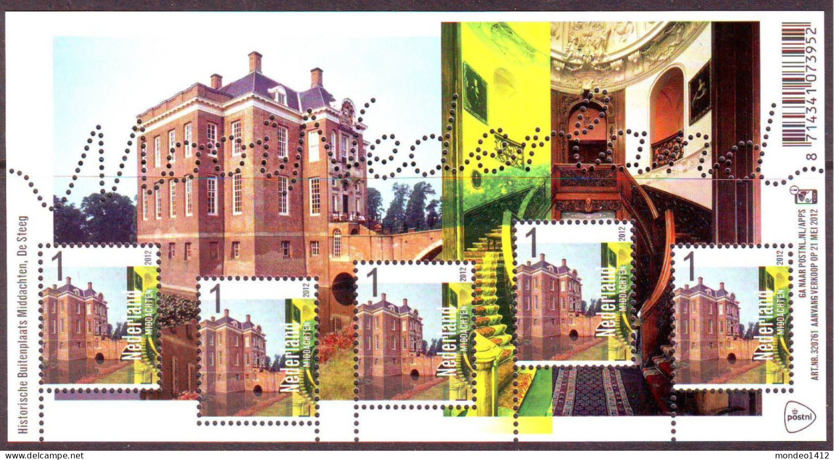 Nederland 2012 - NVPH 2935 - Blok Block - Mooi Nederland Middachten, Historische Buitenplaats - MNH - Unused Stamps