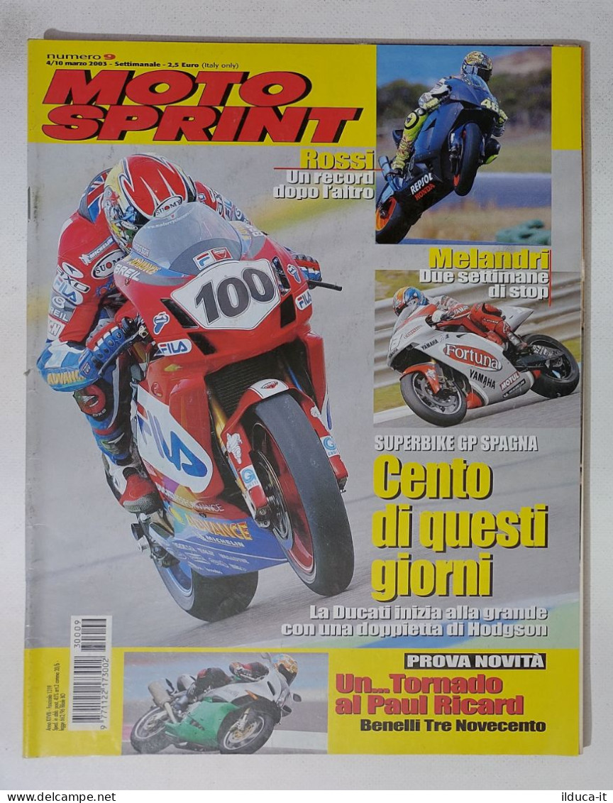 35056 Motosprint A. XXVIII N. 9 2003 - Benelli Tre Novecento - SBK GP Spagna - Motoren