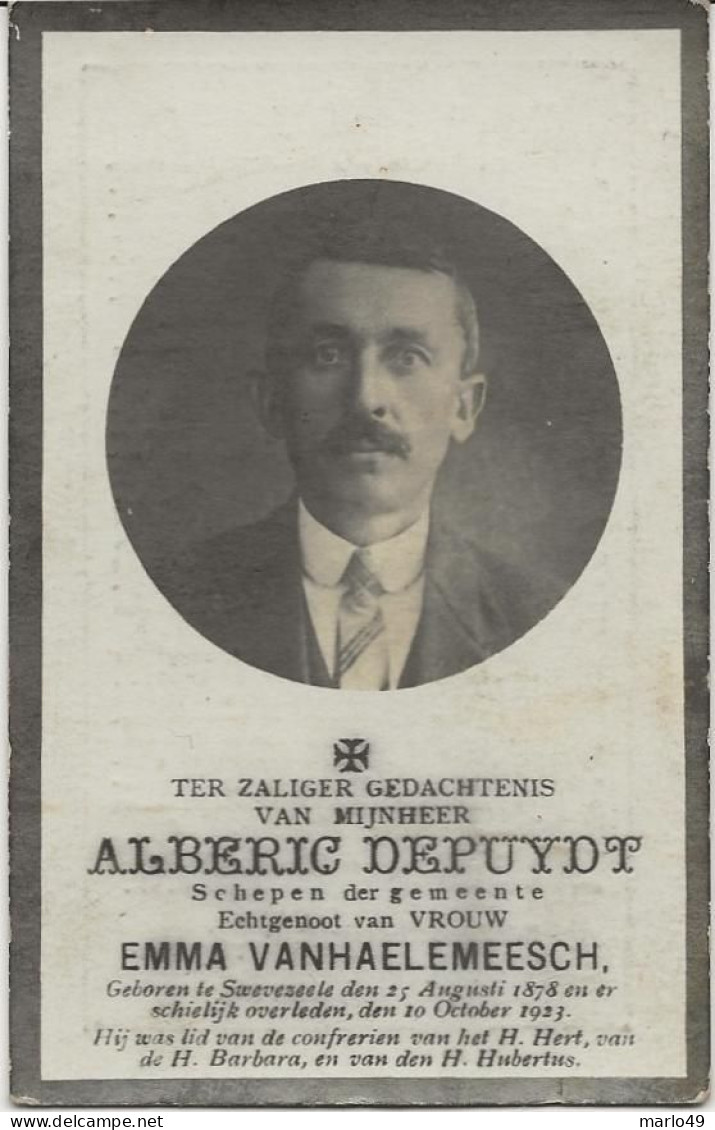 DP. ALBERIC DEPUYDT - VANHAELEMEESCH ° SWEVEZEELE 1878 - + 1923 - SCHEPEN DER GEMEENTE - Religion &  Esoterik