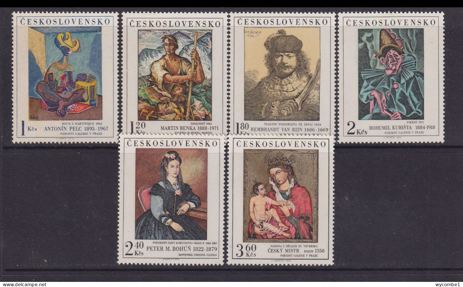 CZECHOSLOVAKIA  - 1973 Art Set Never Hinged Mint - Unused Stamps