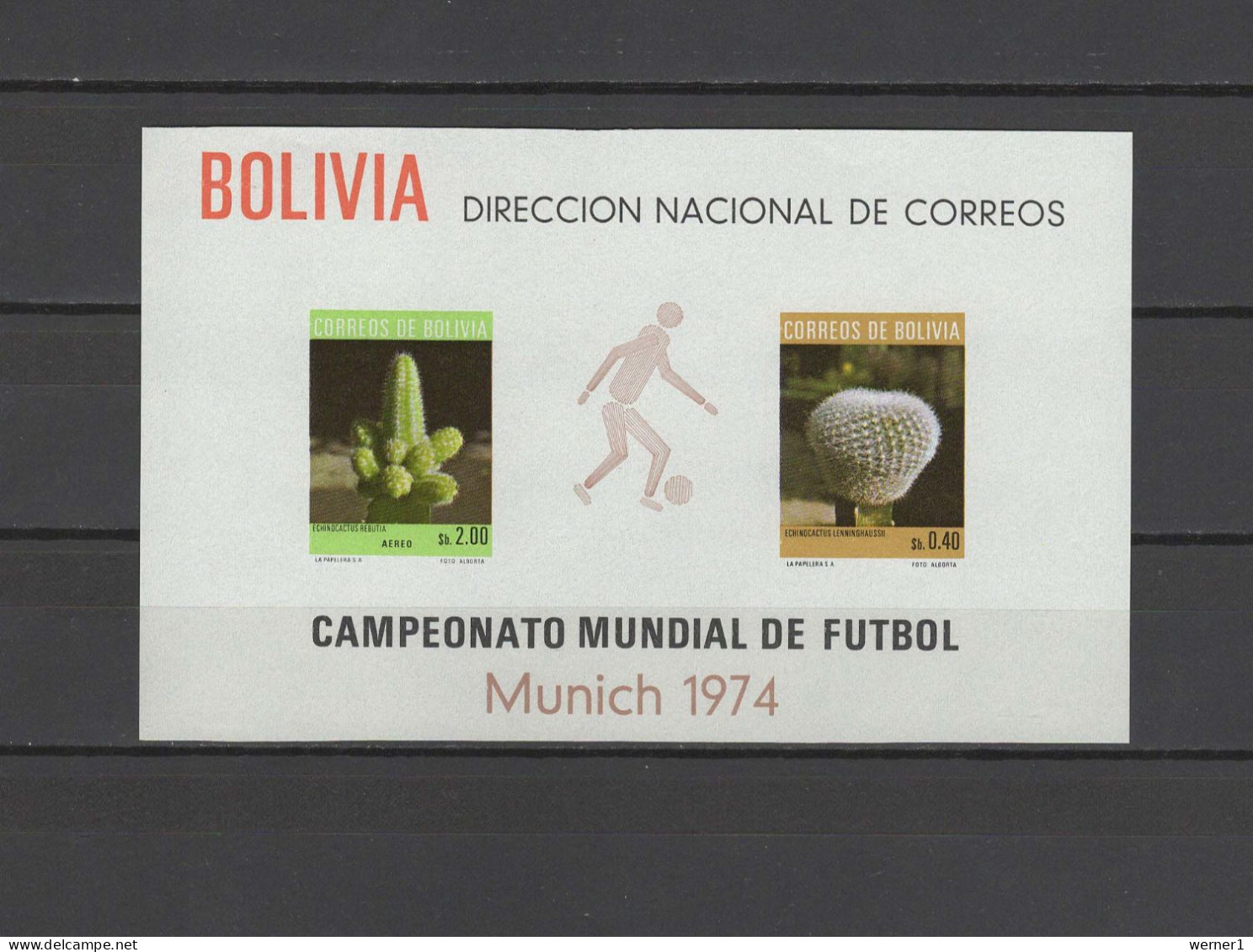 Bolivia 1973 Football Soccer World Cup, Cactus S/s MNH -scarce- - 1974 – Westdeutschland