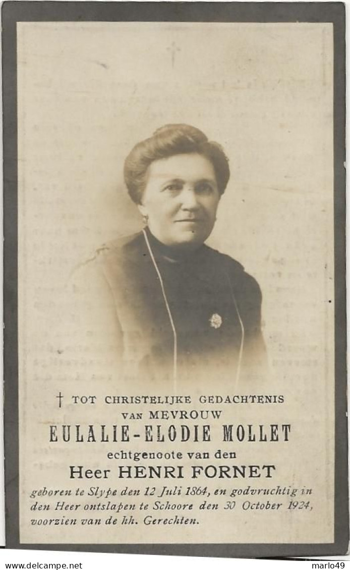 DP. EULALIE MOLLET - FORNET ° SLYPE 1864 - + SCHOORE 1924 - Religion & Esotericism