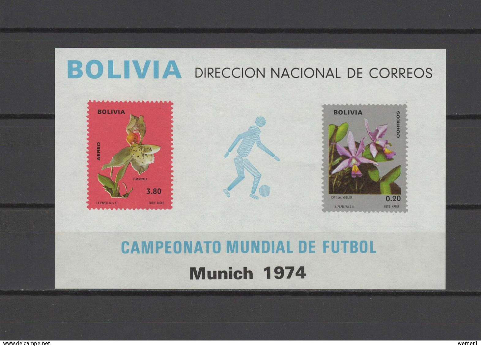 Bolivia 1974 Football Soccer World Cup, Orchids S/s MNH -scarce- - 1974 – West-Duitsland