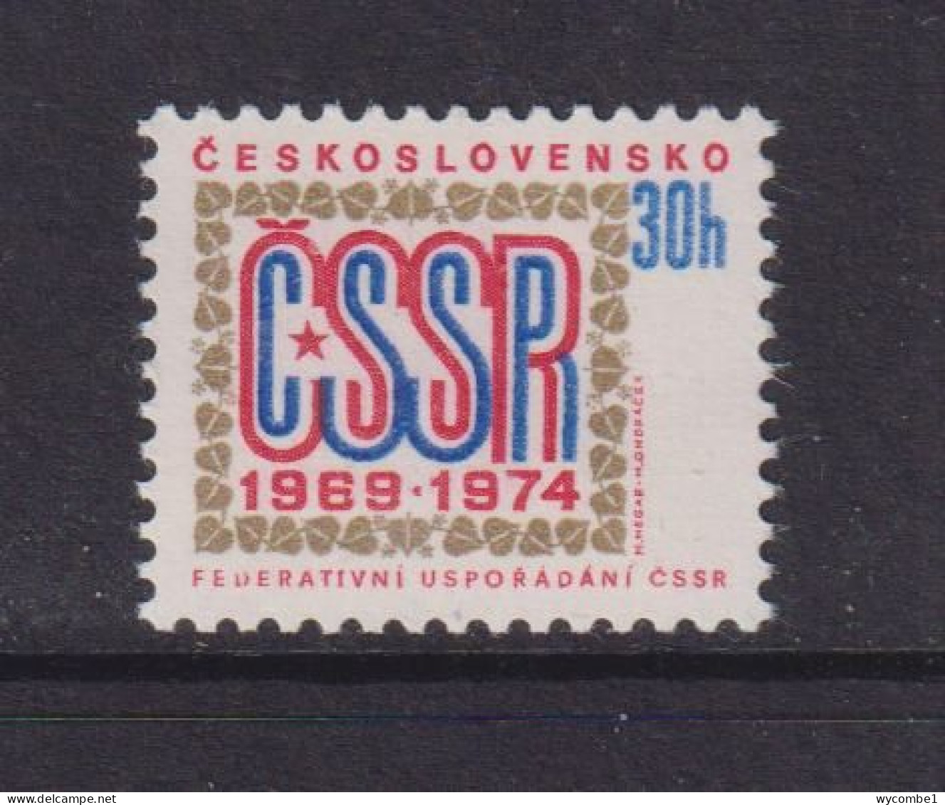 CZECHOSLOVAKIA  - 1974 Constitution 30h Never Hinged Mint - Ungebraucht