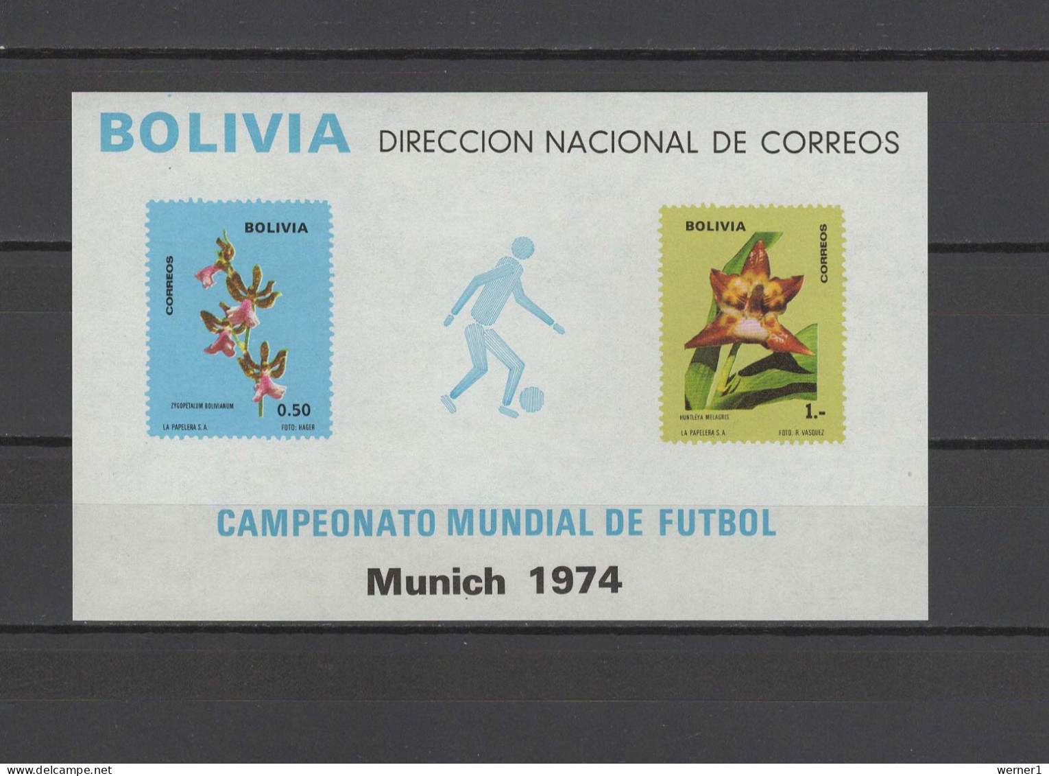 Bolivia 1974 Football Soccer World Cup, Orchids S/s MNH -scarce- - 1974 – Westdeutschland