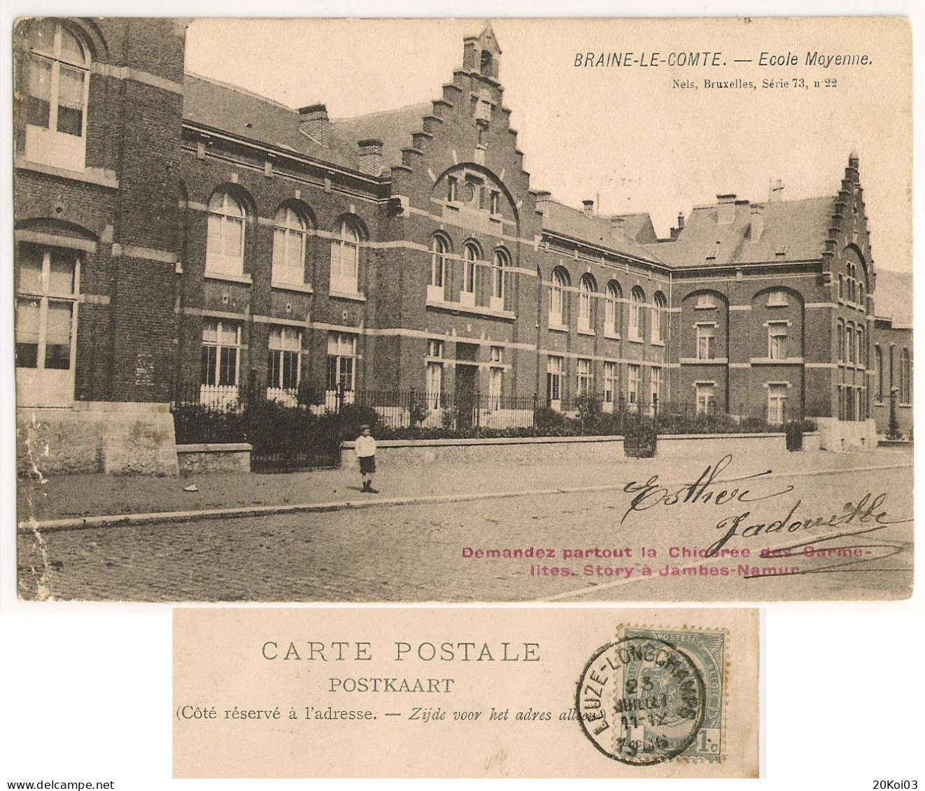 Braine-le-Comte Ecole Moyenne (Garçons) 1906, Spéciale:...la Chicorée... TTB-CPA, Vintage - Braine-le-Comte