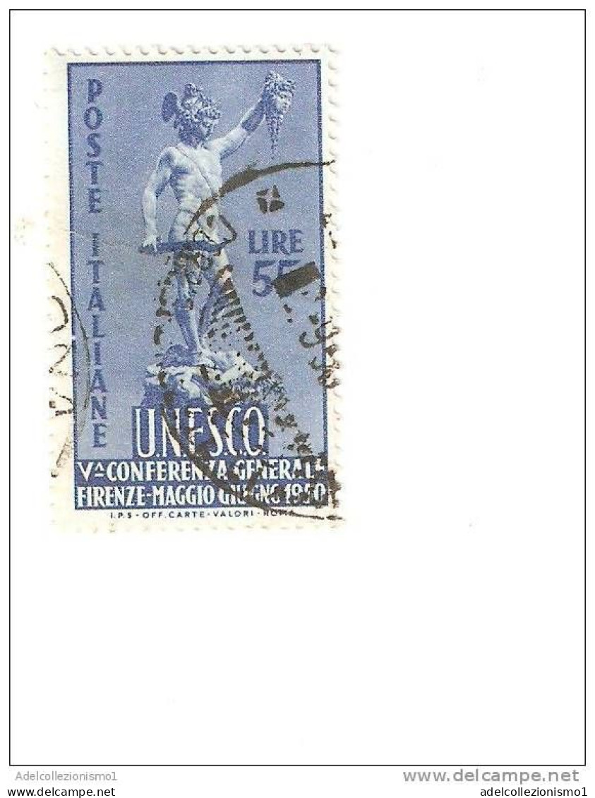 100061) 5ª Conf. Generale Dell'U.N.E.S.C.O. A Firenze 55 Lire Usato La Vendita E Riferita A 1 Solo Francobollo A Caso - 1946-60: Used