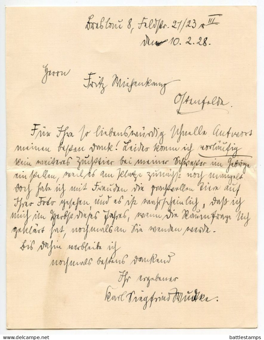 Germany 1928 Cover & Letter; Breslau To Ostenfelde; 15pf. Kant X 2 - Storia Postale