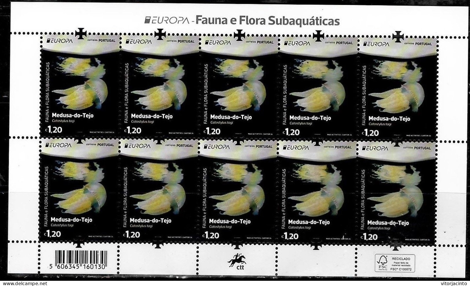 PORTUGAL (Continental) - EUROPA - Underwater Fauna And Flora - Date Of Issue: 2024-05-06 (Miniature Sheet) - 2024