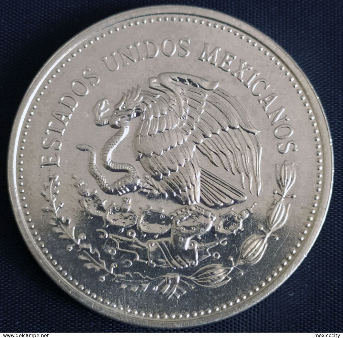MEXICO 1985 $100 WORLD SOCCER CUP Mexico 86 .720 Series Silver Coin, Nice, Bargain Priced, Original Shine - Mexico