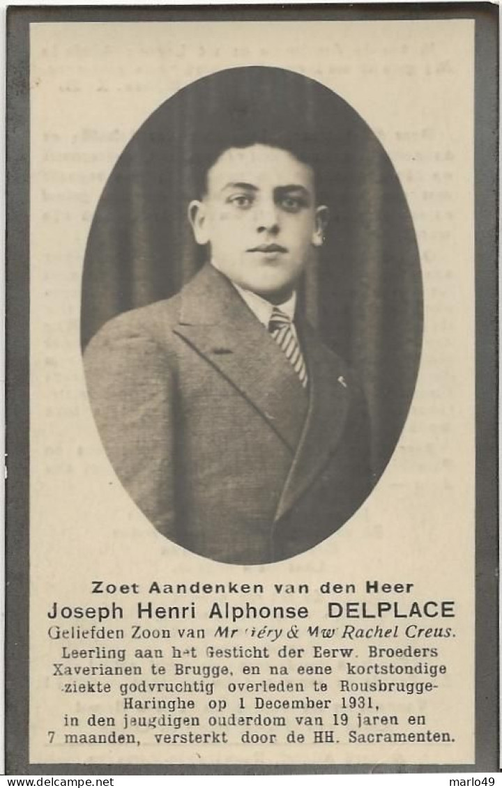 DP. JOSEPH DELPLACE + ROUSBRUGGE-HARINGHE 1931 - 19 JAAR - Religión & Esoterismo
