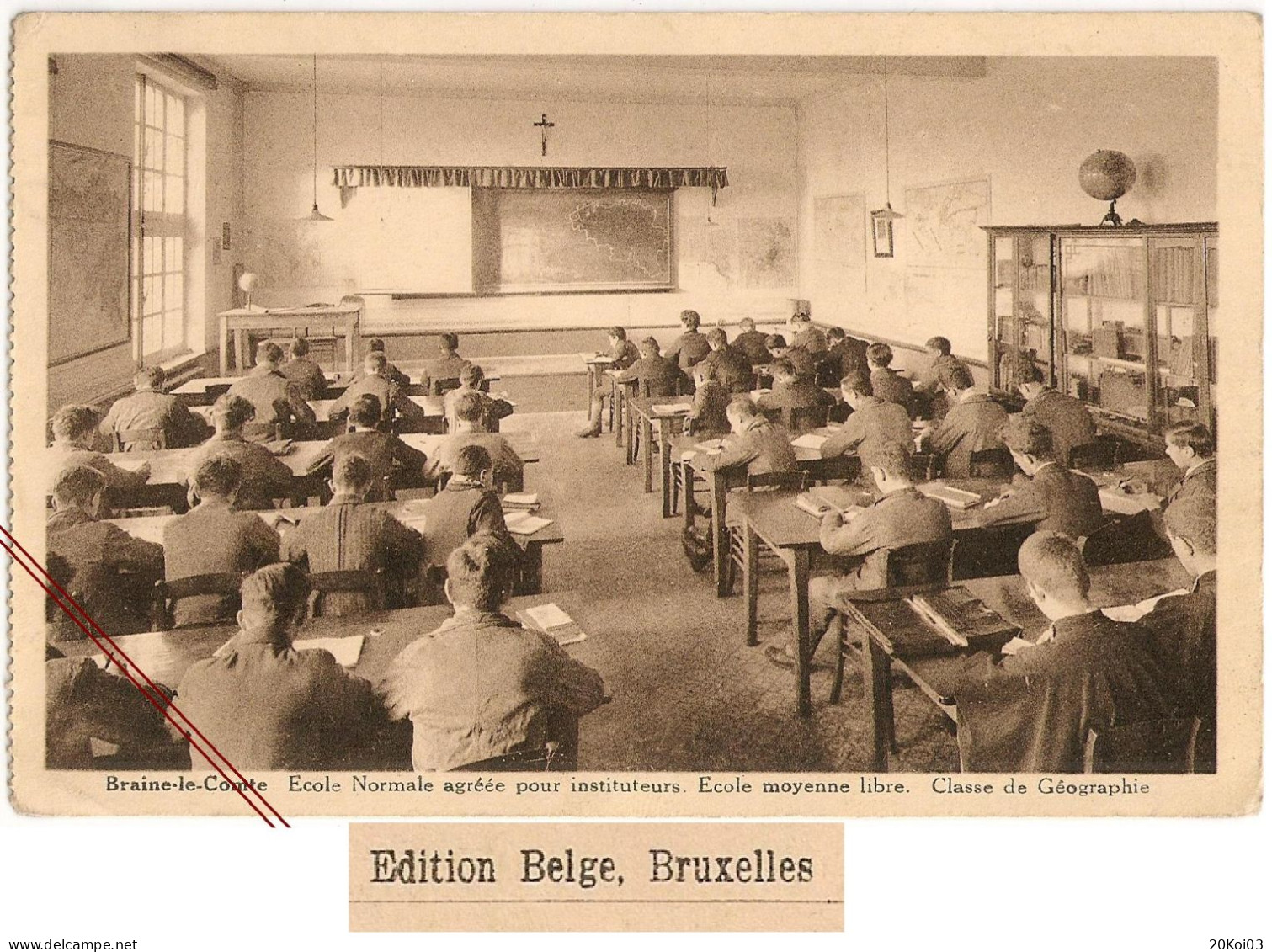 Braine-le-Comte Classe De Géographie (Carte Belgique) Ecole Normale Agréée Pour Instituteurs 1930's, TTB-CPA Vintage - Braine-le-Comte