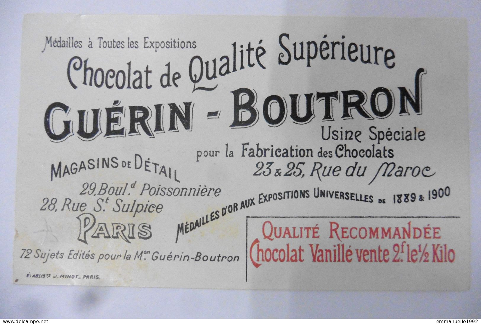 Chromo Chocolat Guérin-Boutron - Tunisie - Le Potier Tunisien - Couple 1900 Métier - Guérin-Boutron