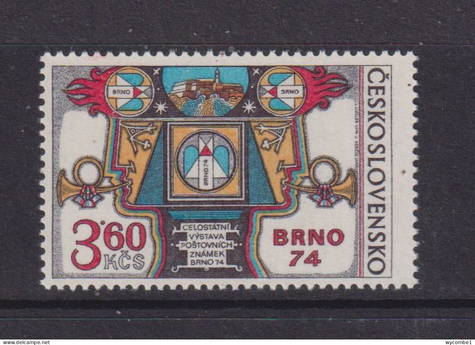 CZECHOSLOVAKIA  - 1974 Brno Stamp Exhibition 3k60 Never Hinged Mint - Unused Stamps