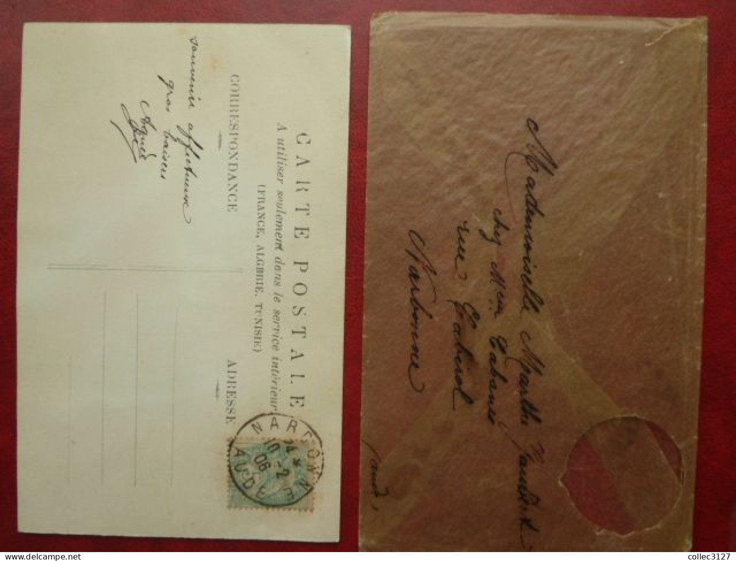 Z23 - CPA Prénom Marthe Avec Enveloppe à Trou - Enveloppe Cellophane - 1906 - Narbonne - 1877-1920: Periodo Semi Moderno