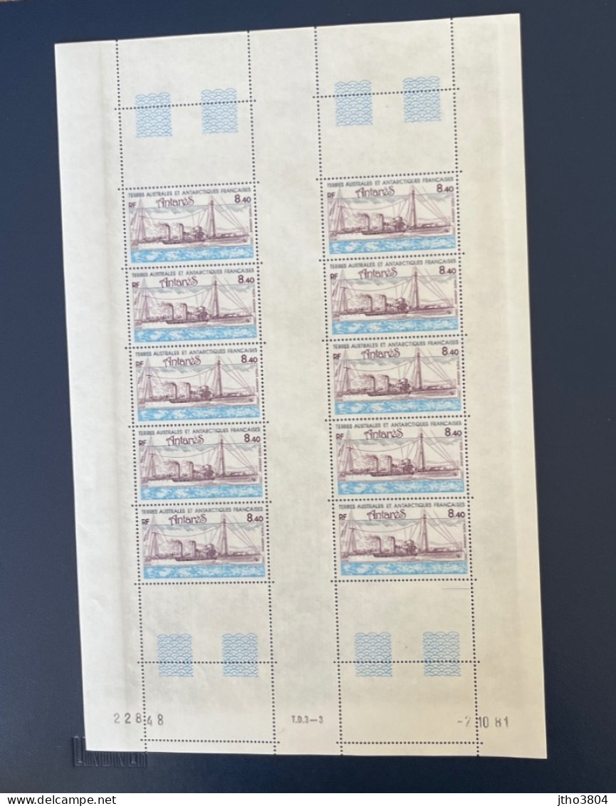 TAAF 1981 - Poste Aérienne - N° 70 - Antares - Feuille Entière De 10 Timbres - Neuve** - 1er Choix - Corréo Aéreo