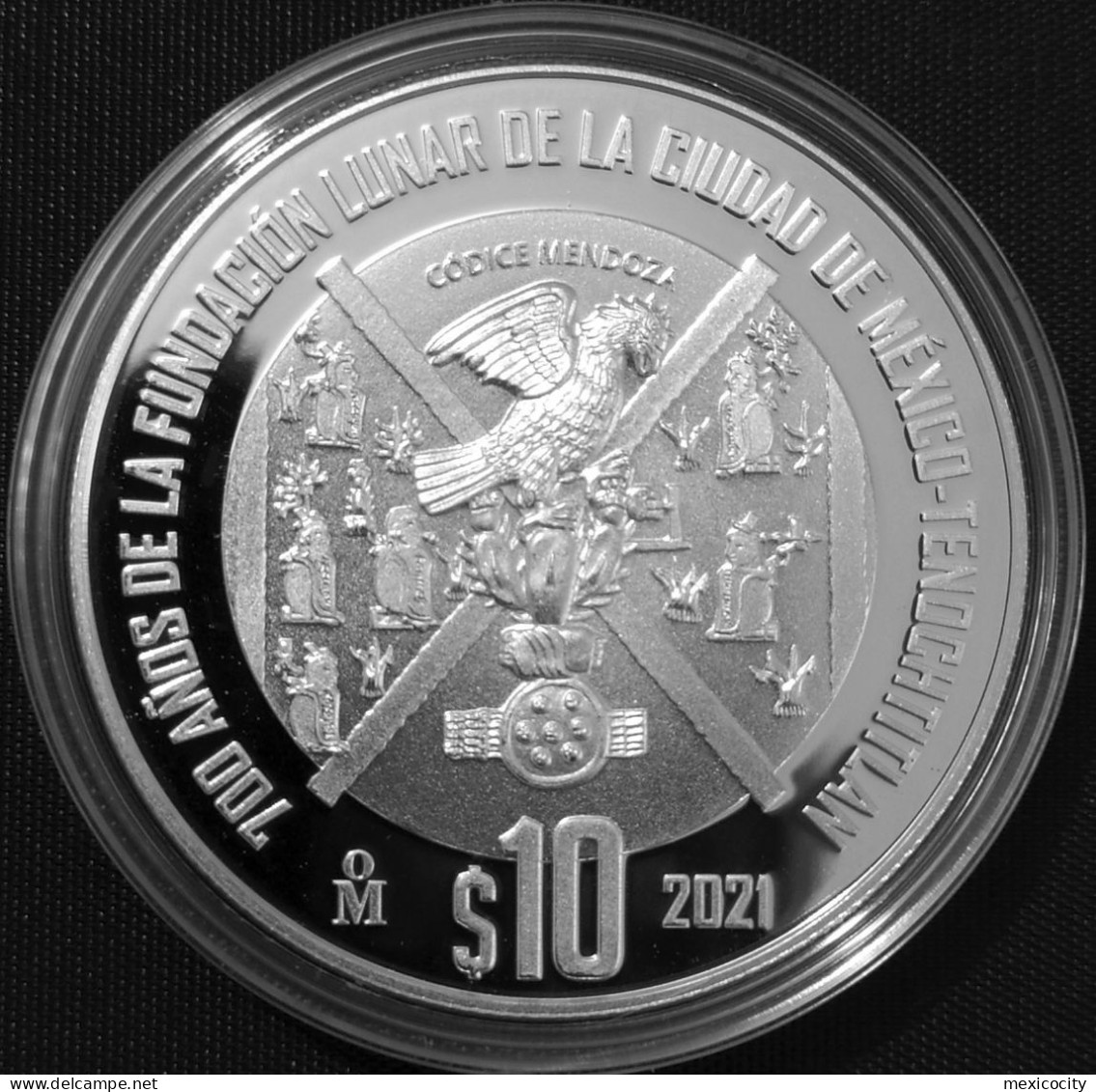 MEXICO 2021 $10 EAGLE CODEX SILVER Comm. Coin, PROOF Ed. In Capsule, Only 5,000 Minted, Rare Thus - México