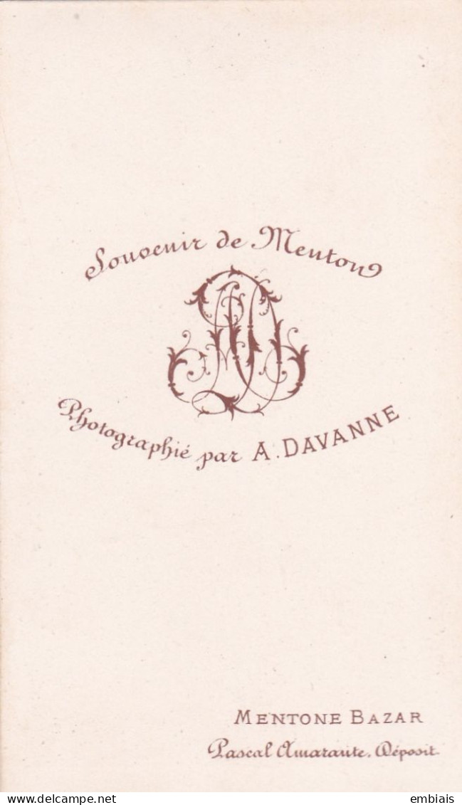 MENTON 1865 CDV Très Rare Cliché Sous Bois Du Photographe Louis Alphonse DAVANNE Chimiste, Primitif De La Photographie - Ancianas (antes De 1900)