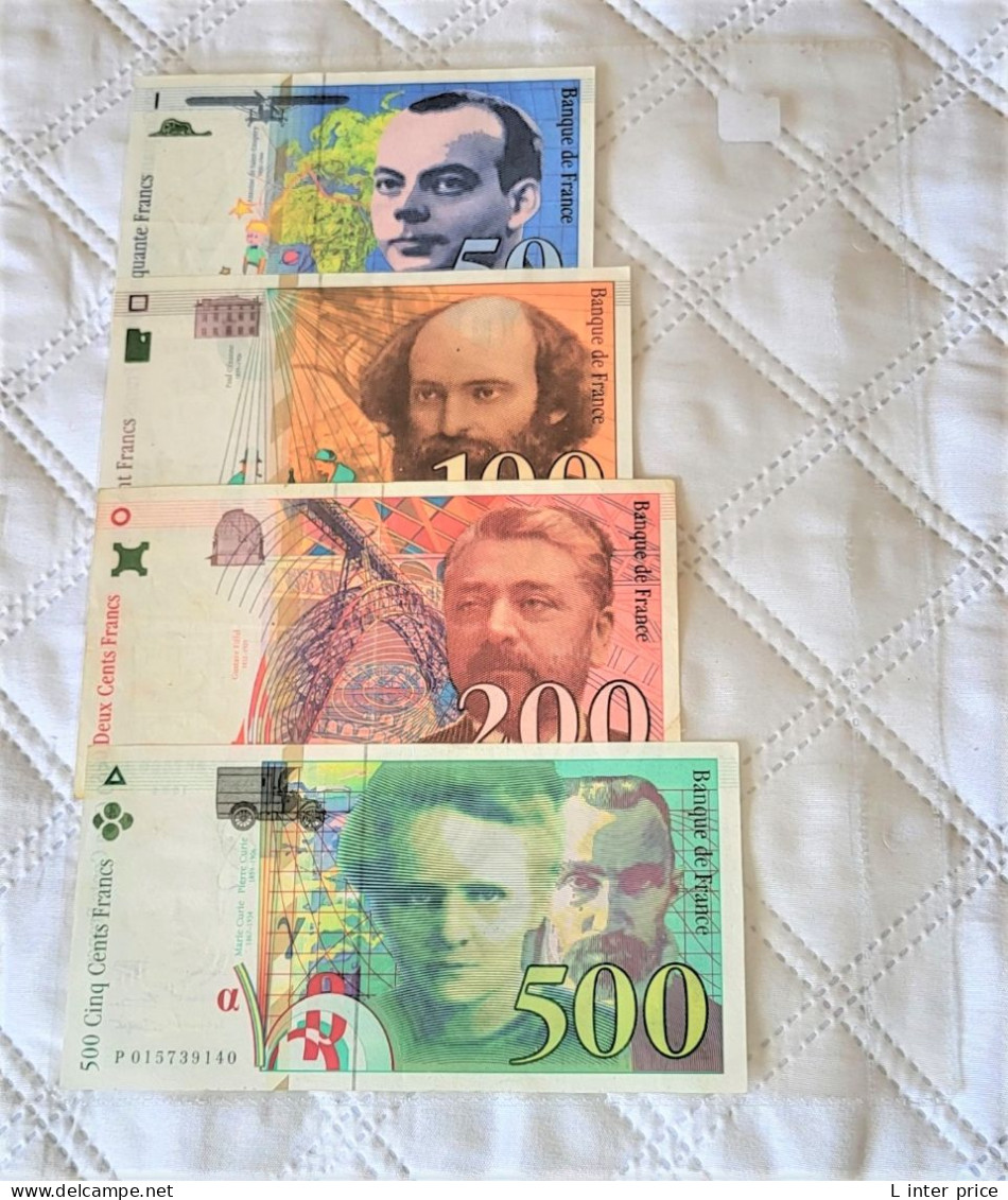 FRANCE - Réunion De Billets De Banque 50,100,200,500 Francs - TTB état - Non Classés