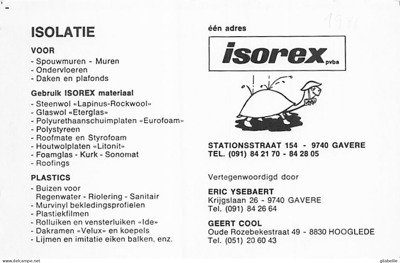 Velo - Cyclisme - Coureur Cycliste Belge Sammy Royaert- Team Isorex - 1981  - Non Classificati