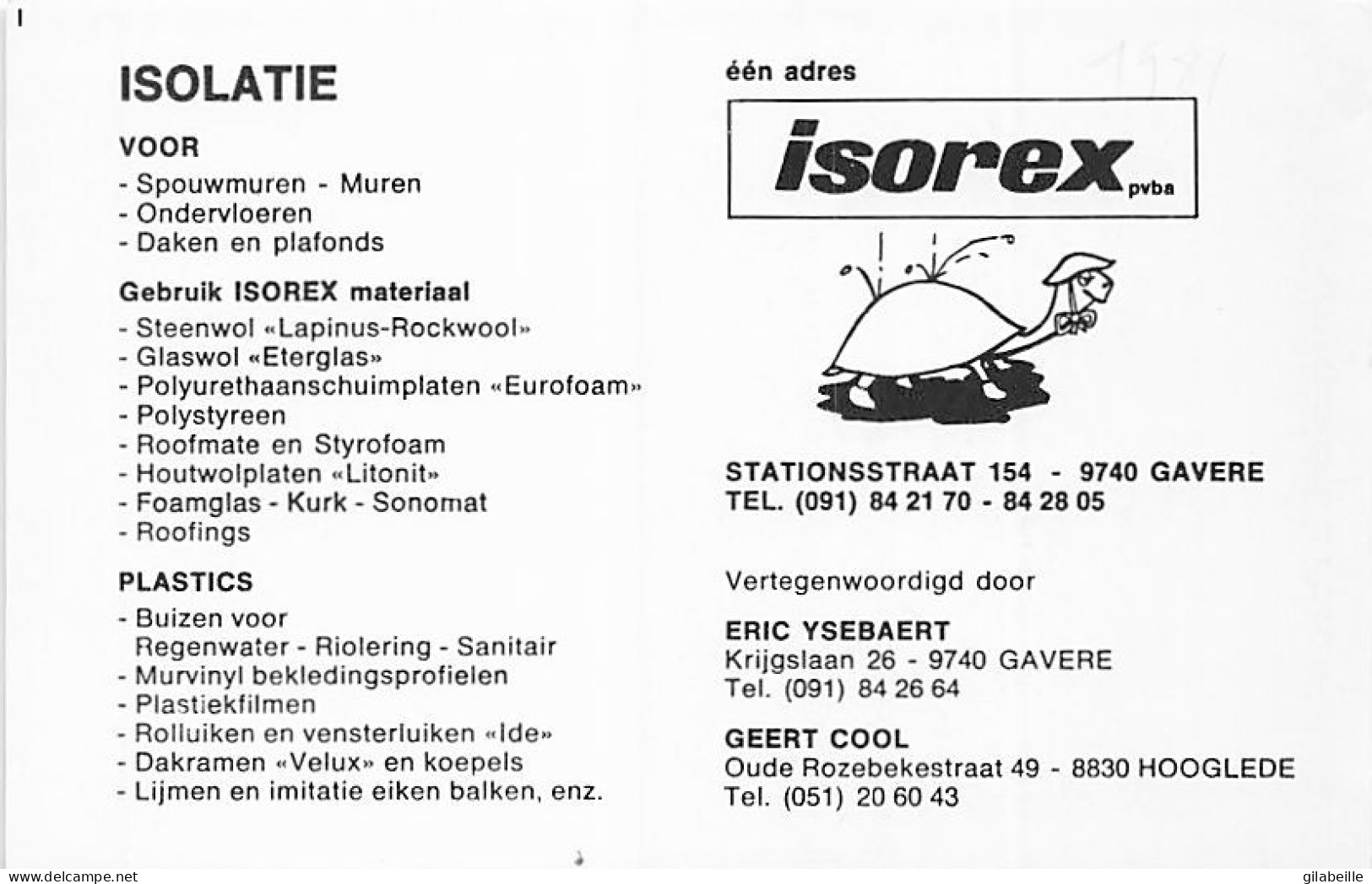 Velo - Cyclisme - Coureur Cycliste Belge  Peter Borrens - Team Isorex - 1981  - Zonder Classificatie