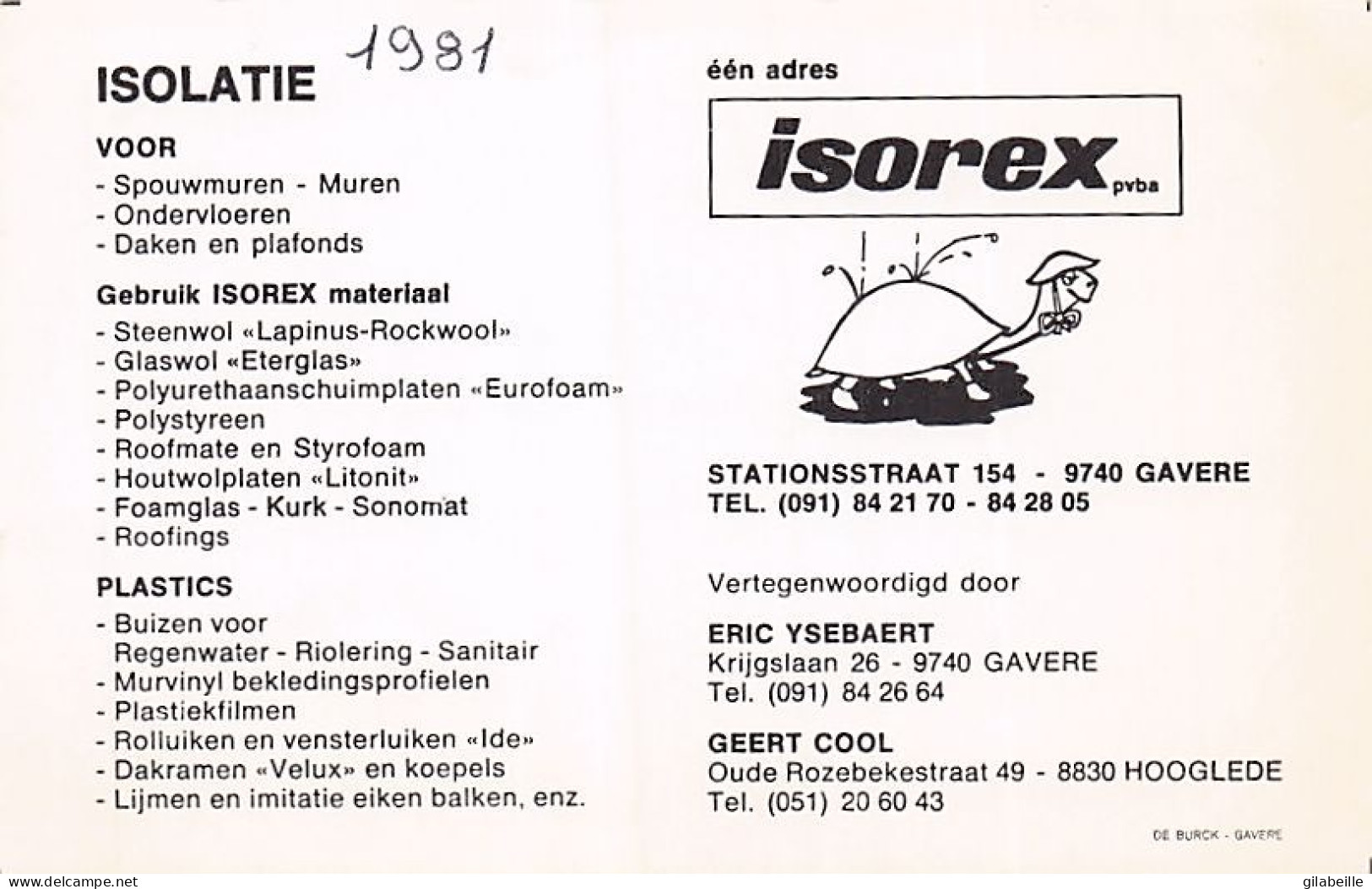 Velo - Cyclisme - Coureur Cycliste Belge Kenny De Maerteleire - Team Isorex - 1981  - Zonder Classificatie