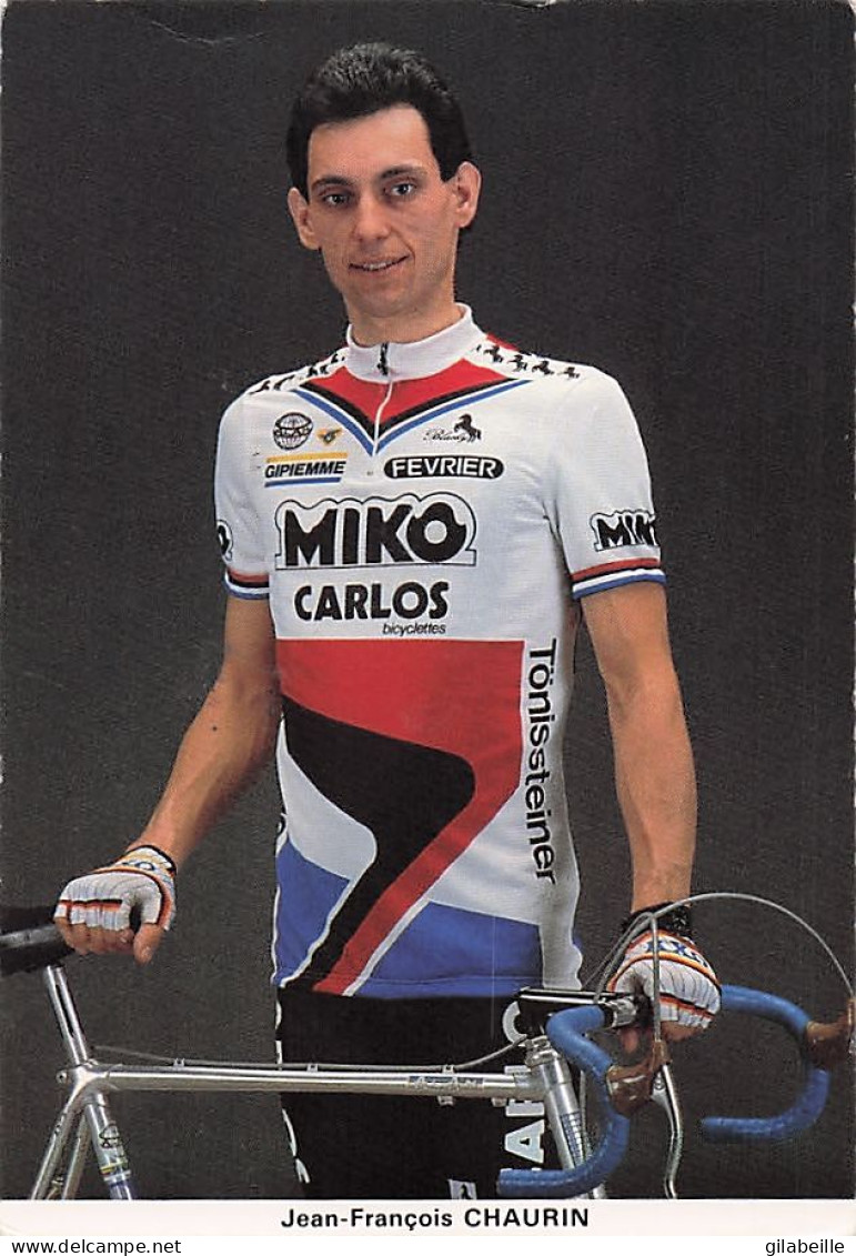 Velo - Cyclisme - Coureur  Cycliste Francais Jean Francois Chaurin - Team Miko Carlos - 1986 - Cyclisme