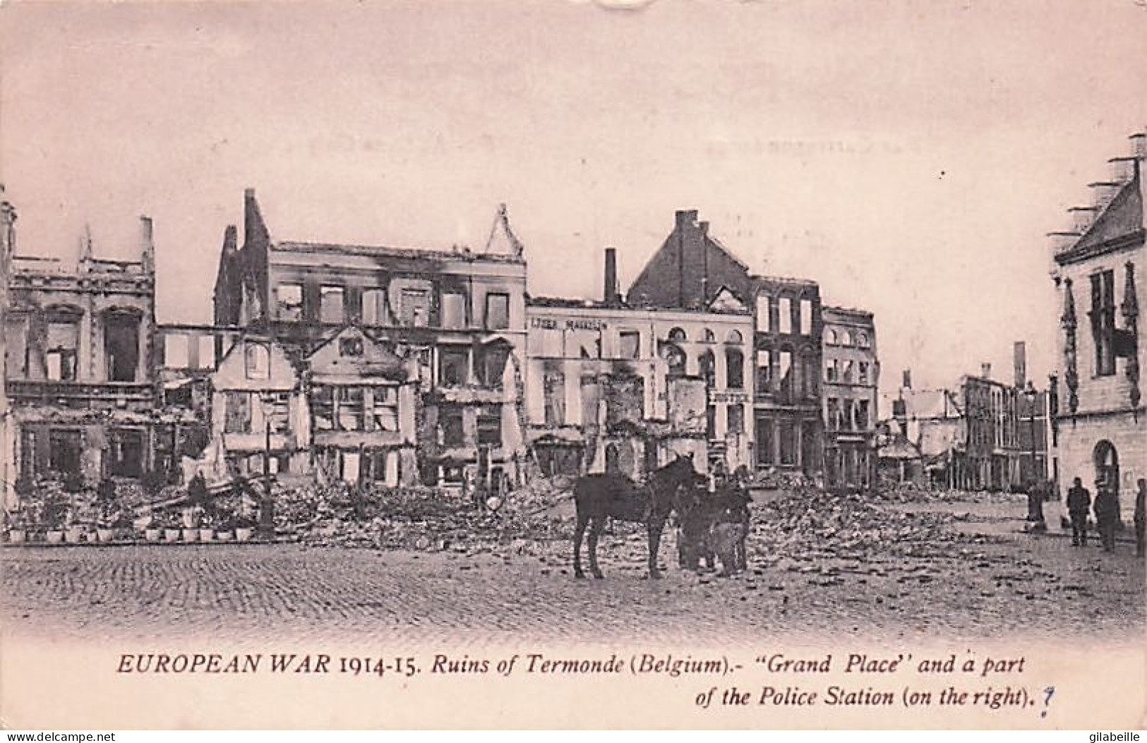 DENDERMONDE - TERMONDE - Les Ruines De Termonde - Grand Place And A Part Of The Police Station - Dendermonde