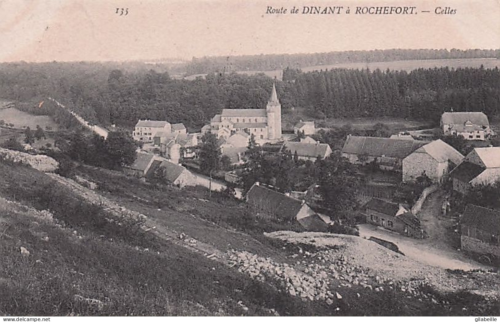 Belgique  - CELLES  - Route De Dinant A Rochefort - 1908 - Celles