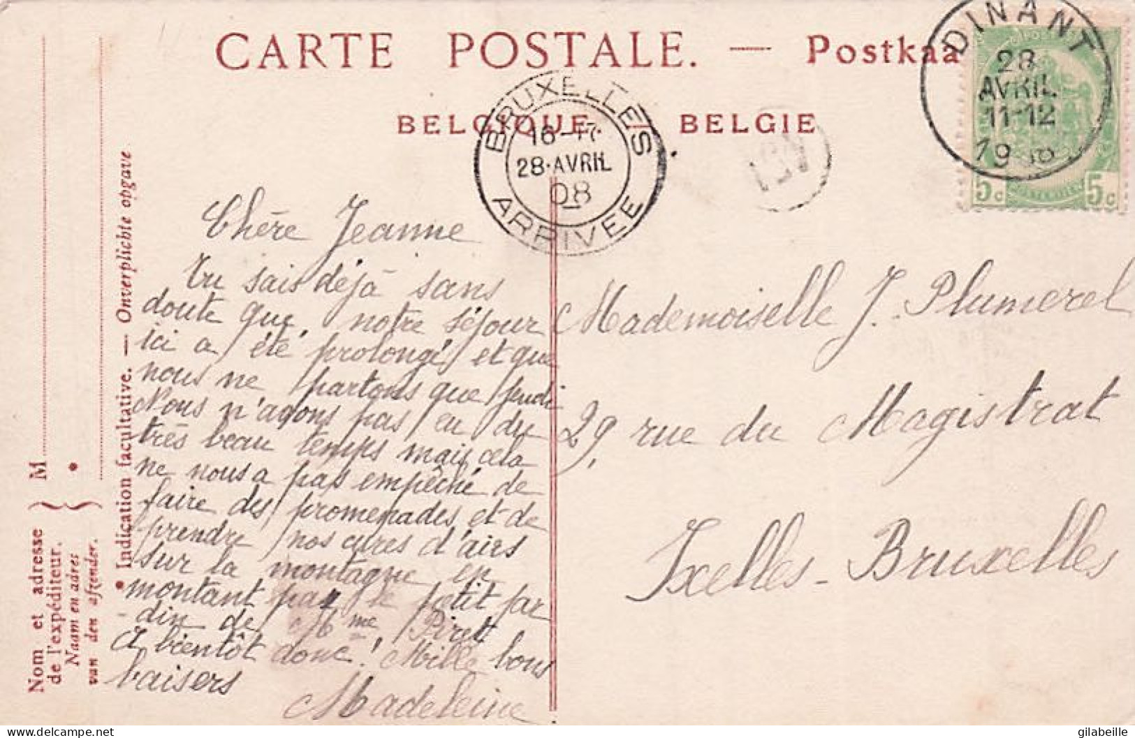 Belgique  - CELLES  - Route De Dinant A Rochefort - 1908 - Celles