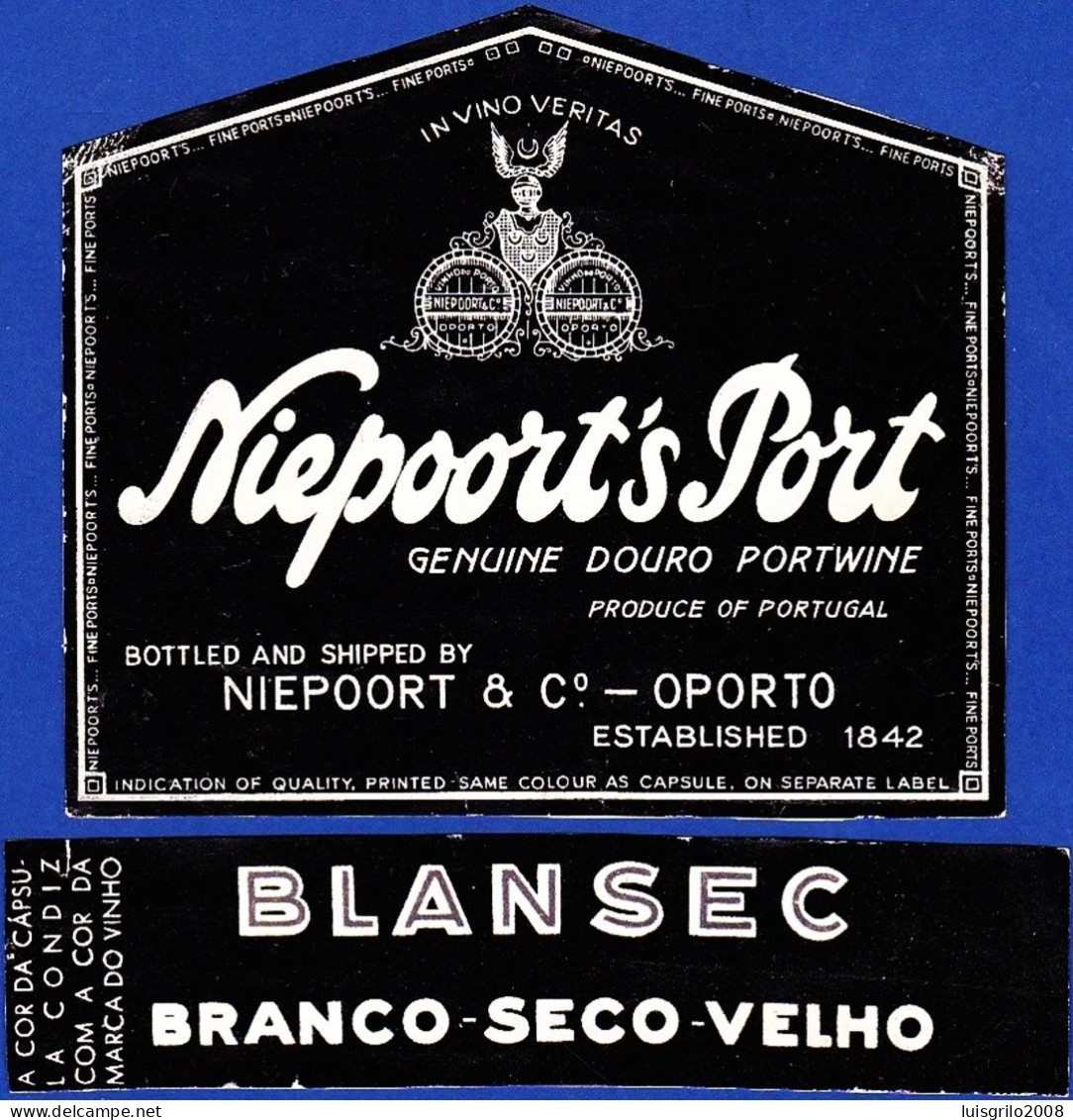 Port Wine Label, Portugal - NIEPOORT'S PORT -|- Nieport & Cª, Oporto - Altri & Non Classificati