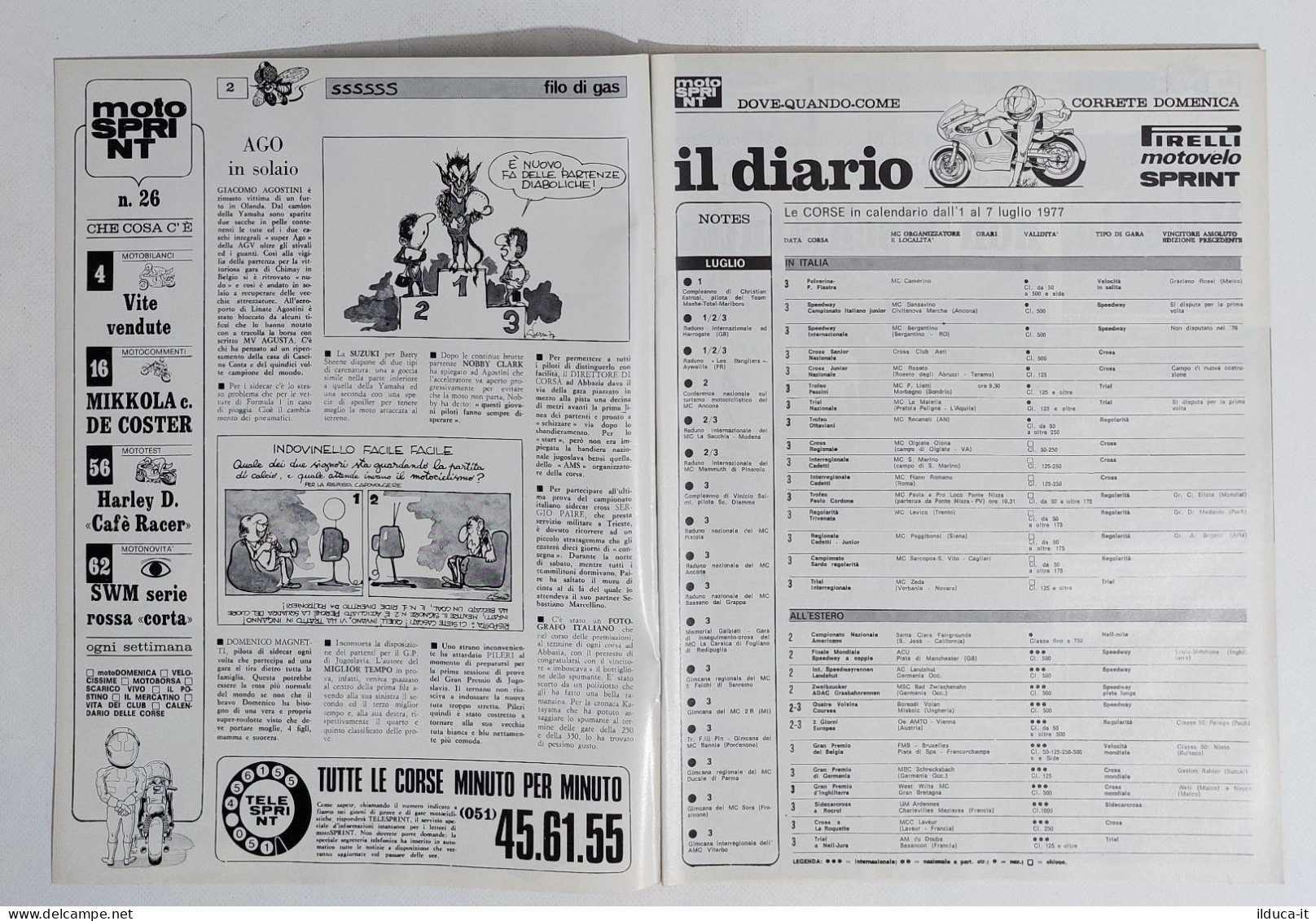 44659 Motosprint 1977 A. II N. 26 - Uncini / Mikkola / Harley Davidson - Motori