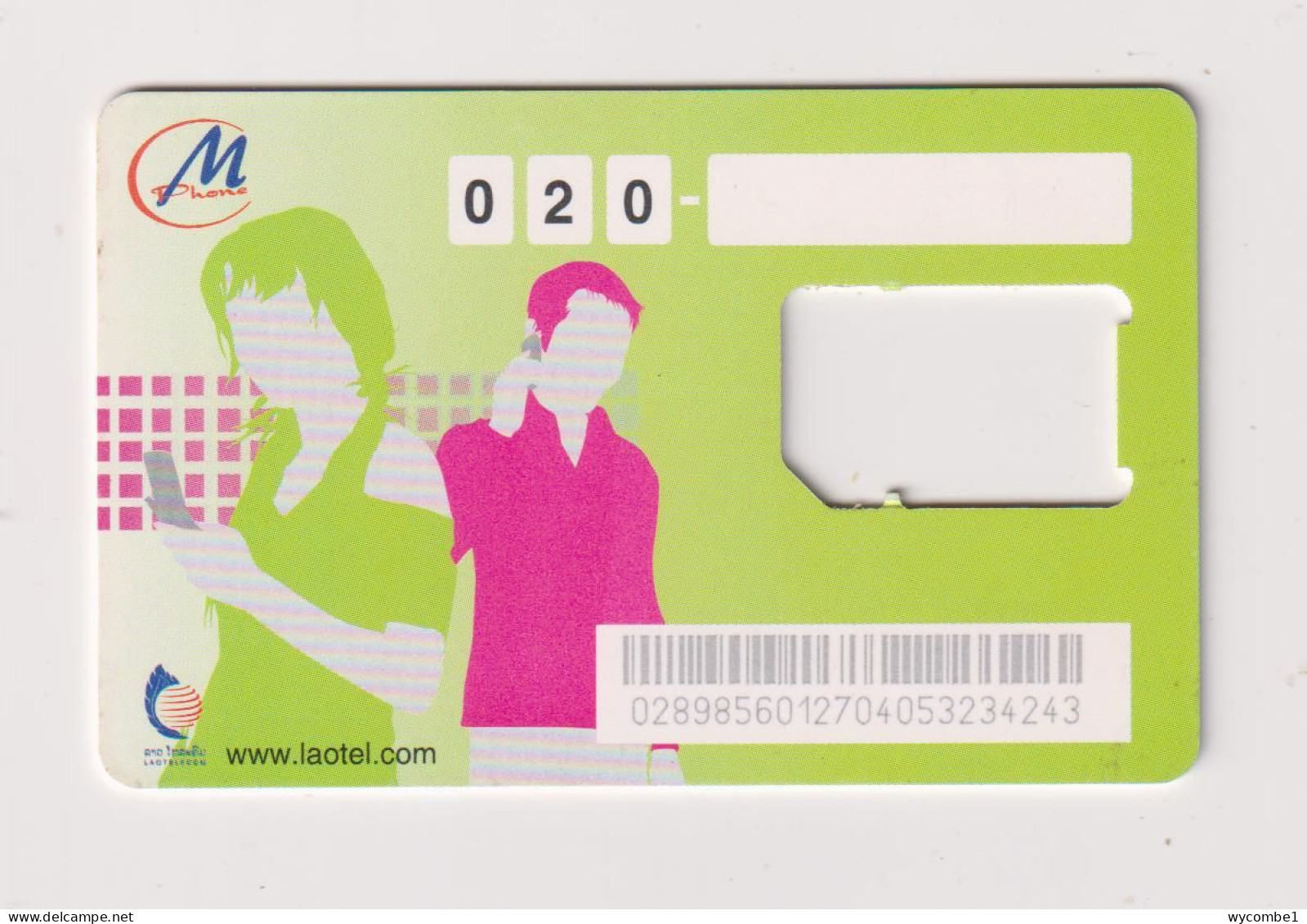 LAOS -  M-Phone SIM Frame Phonecard - Laos