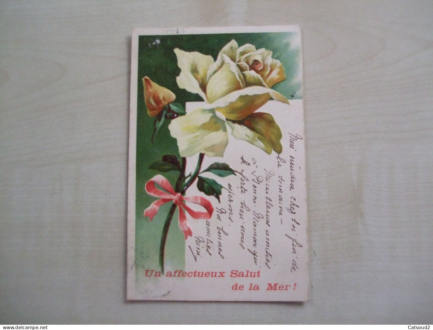 Carte Postale Ancienne En Relief 1906 UN AFFECTUEUX SALUT DE LA MER - Altri & Non Classificati