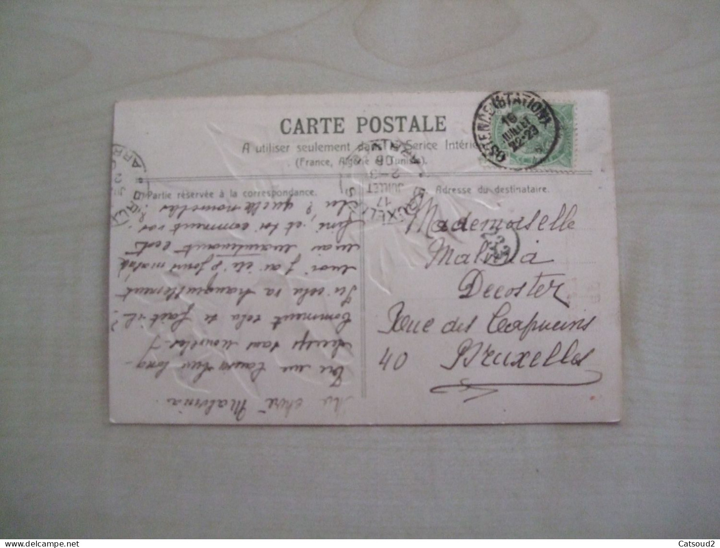 Carte Postale Ancienne En Relief 1906 UN AFFECTUEUX SALUT DE LA MER - Autres & Non Classés