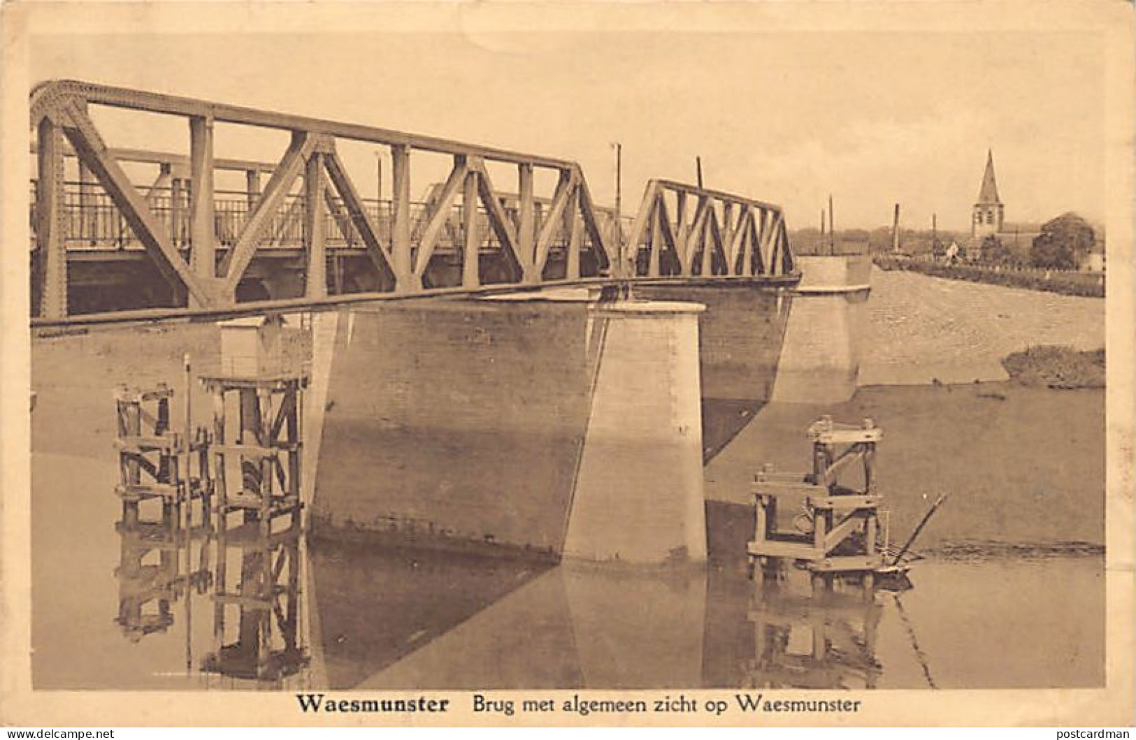 België - WAASMUNSTER (O. Vl.) Brug Met Algemeen Zicht Op Waasmunter - Waasmunster