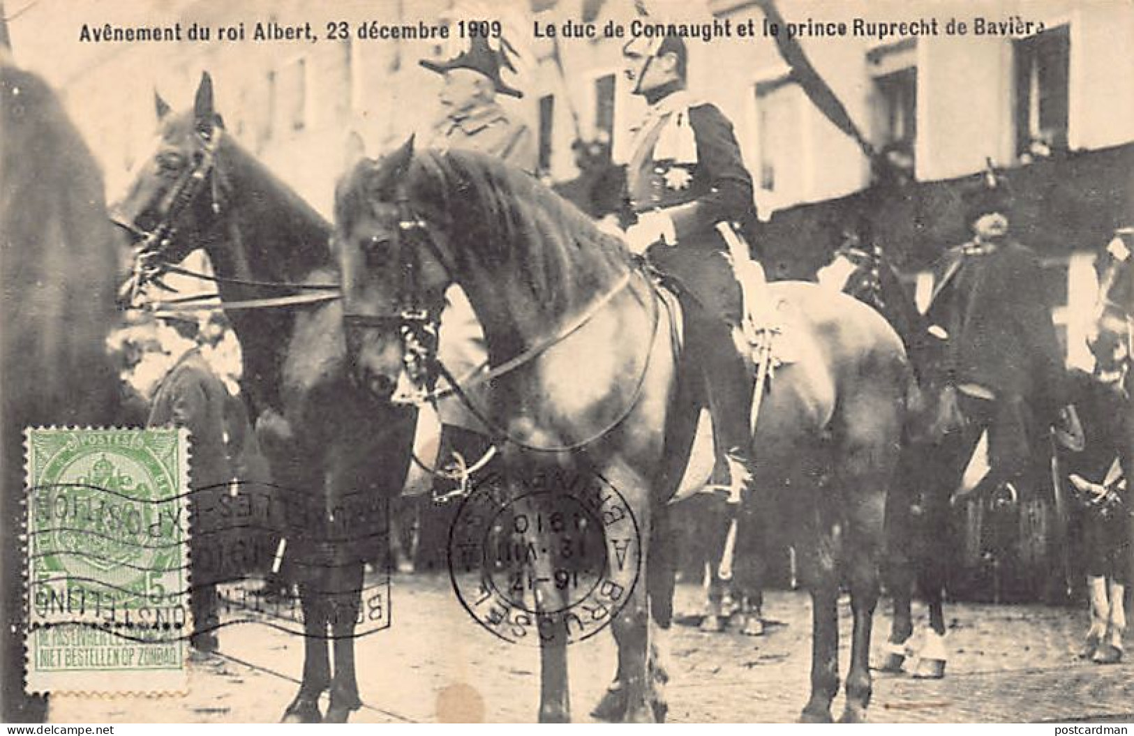 Belgique - BRUXELLES - Avènement Du Roi Albert Le 23 Décembre 1909 - Le Duc De Connaught Et Le Prince Ruprecht De Bavièr - Feesten En Evenementen