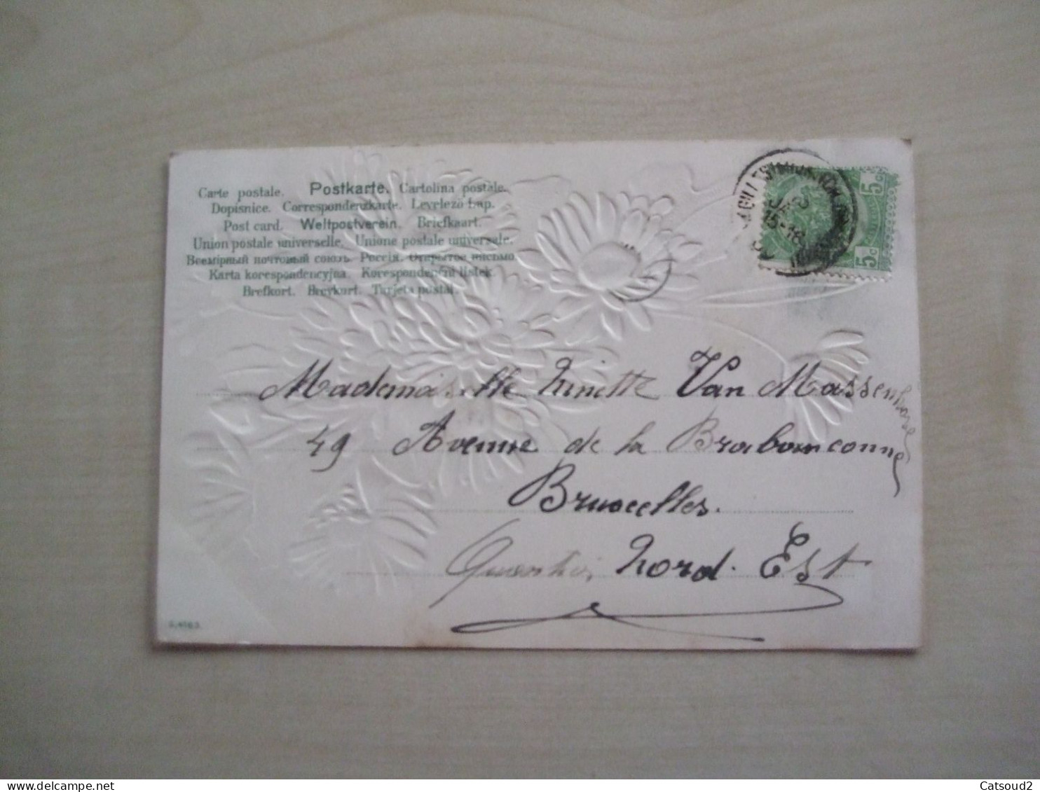 Carte Postale Ancienne En Relief 1906 CATHARINA KLEIN Marguerites - Klein, Catharina