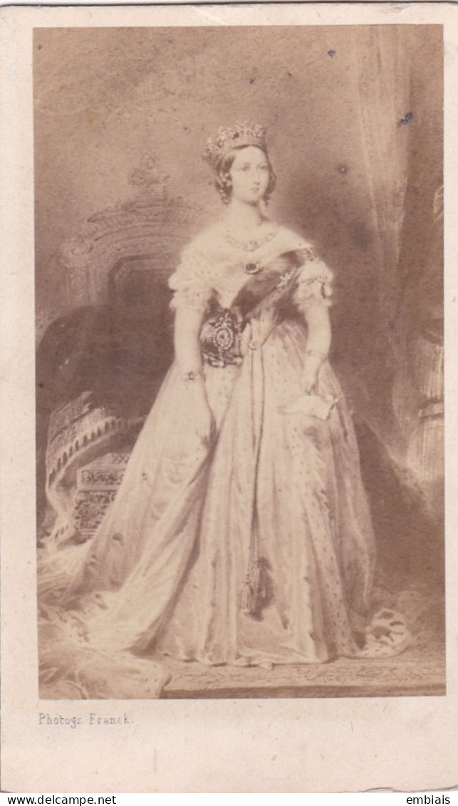 REINE D'ANGLETERRE VICTORIA - CDV Portrait De S.M. Victoria Par Le Photographe Franck - Ancianas (antes De 1900)