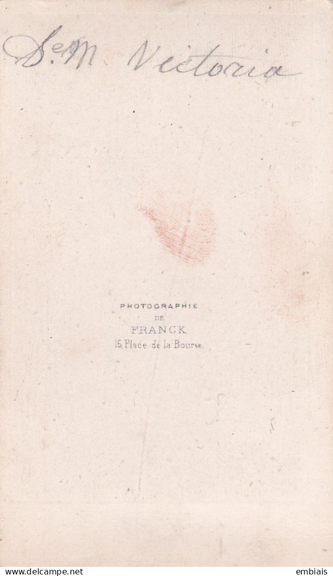 REINE D'ANGLETERRE VICTORIA - CDV Portrait De S.M. Victoria Par Le Photographe Franck - Ancianas (antes De 1900)