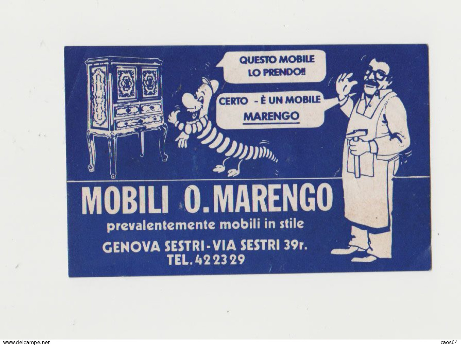 Mobili Marengo Genova  12 X 7,5 Cm   ADESIVO STICKER  NEW ORIGINAL - Stickers