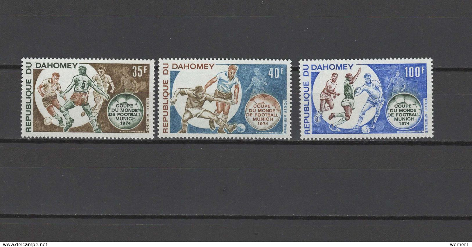Dahomey 1973 Football Soccer World Cup Set Of 3 MNH - 1974 – West Germany