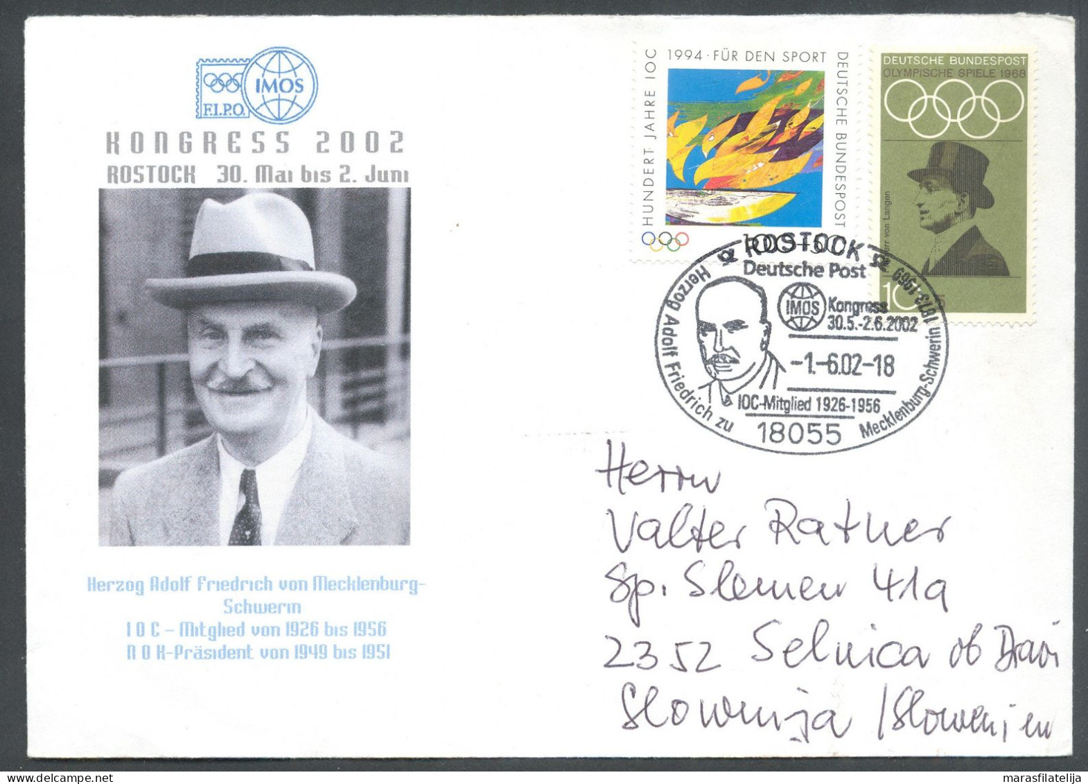 Germany 2002, Herzog Adolf Friedrich Von Mecklenburg, Special Postmark & Cover - Other & Unclassified