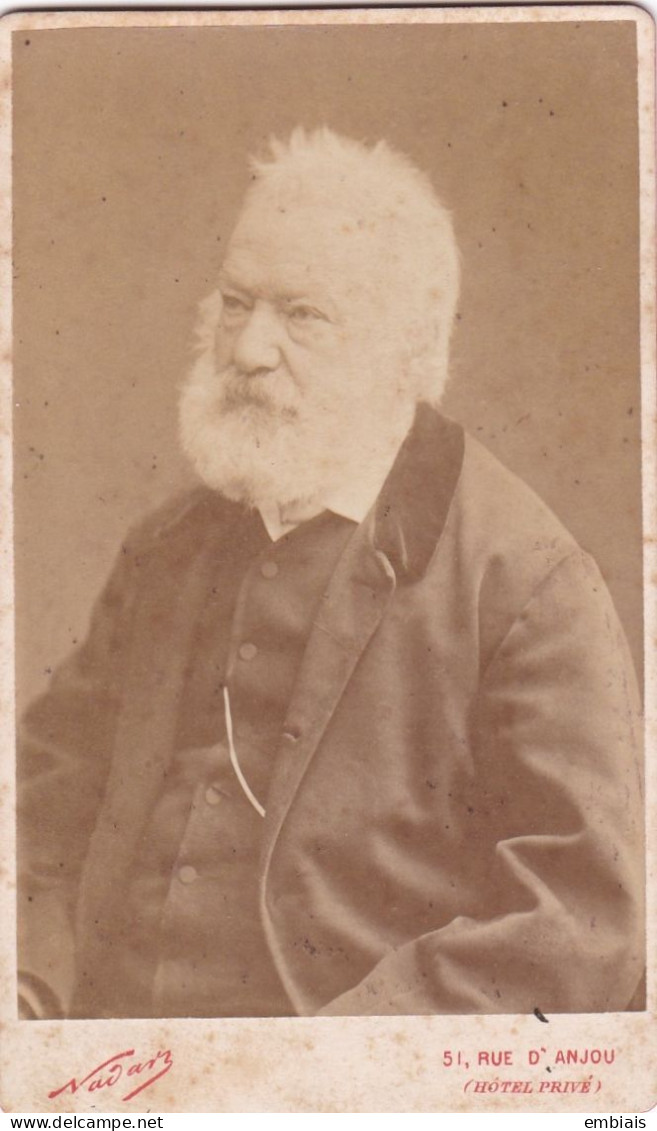 VICTOR HUGO - CDV Portrait De L'écrivain Par Le Photographe Nadar - Alte (vor 1900)
