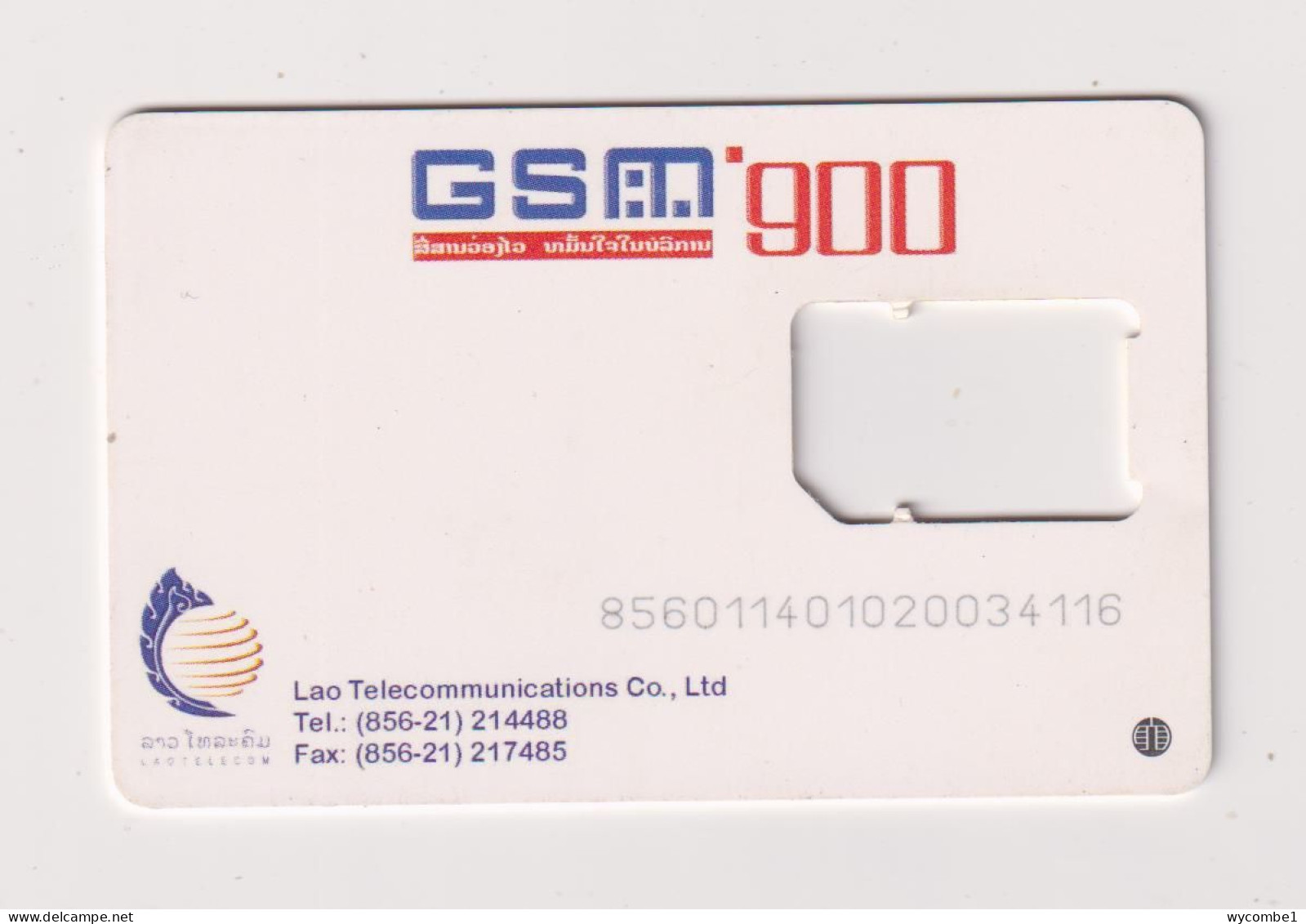 LAOS -  GSM 900 SIM Frame Phonecard - Laos
