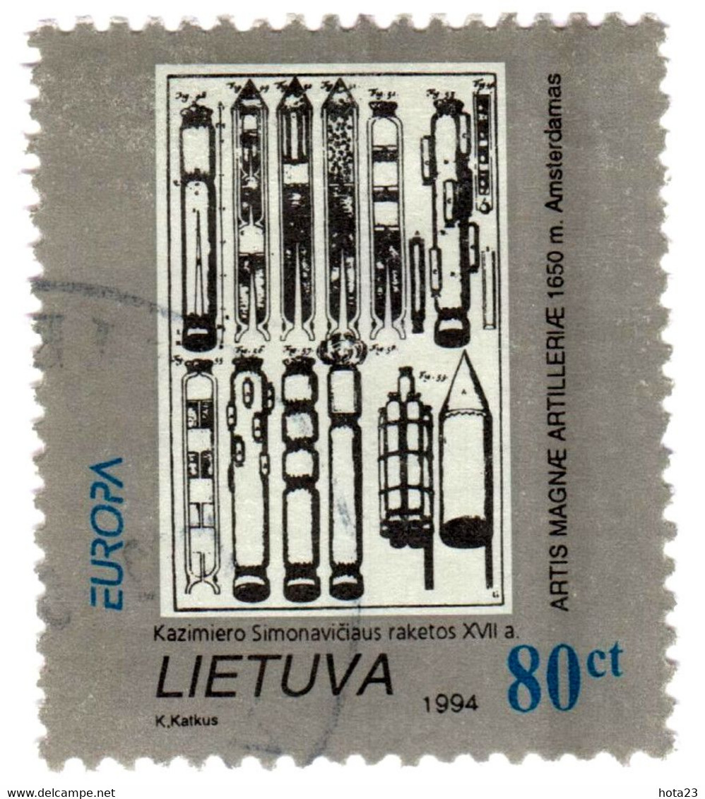 (!) 1994 Litauen, Lithuania Europa Cept Militaria Rackets Used (o) - Lithuania