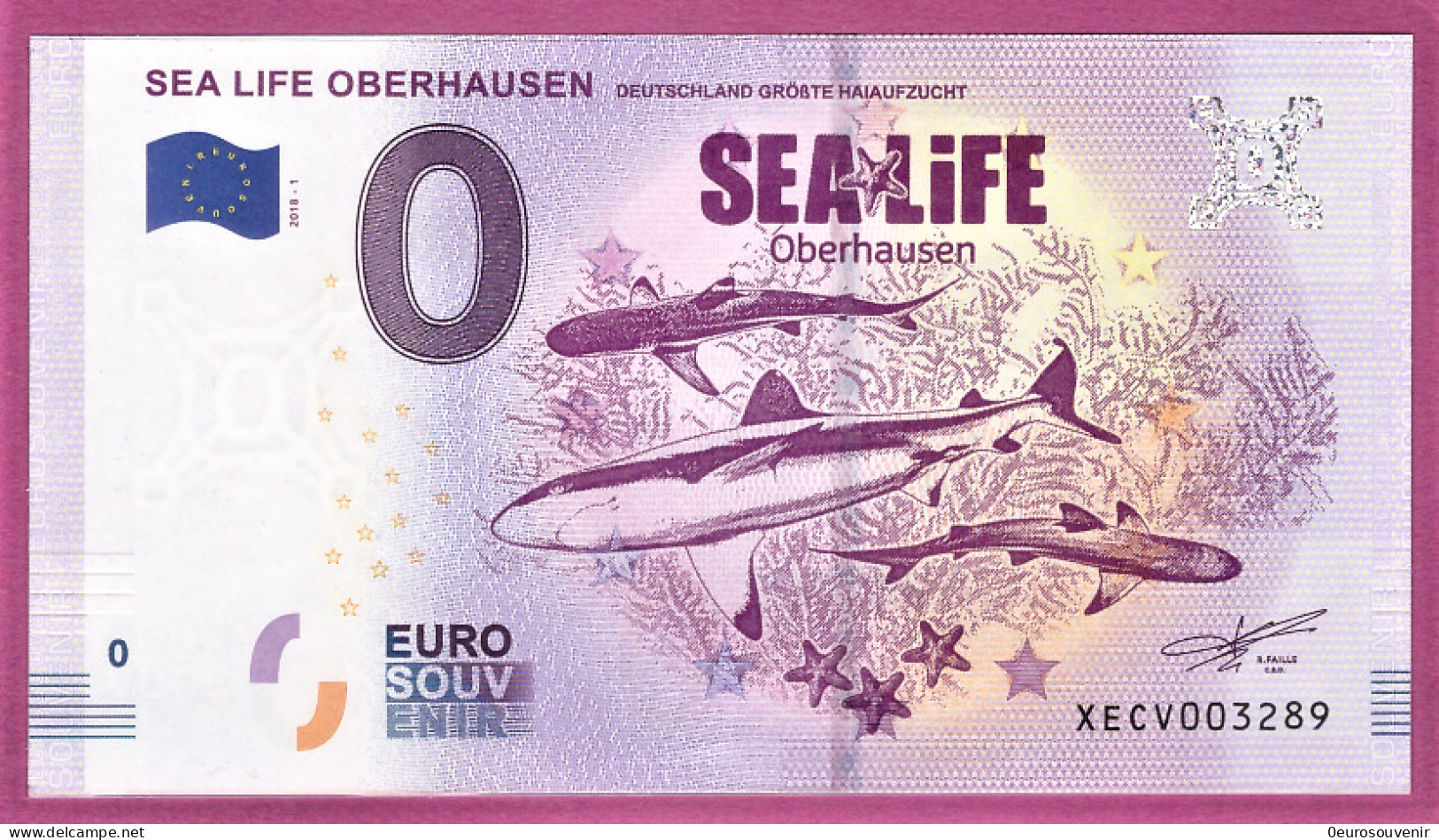 0-Euro XECV 2018-1 SEA LIFE OBERHAUSEN DEUTSCHLAND GRÖẞTE HAIAUFZUCHT - Private Proofs / Unofficial