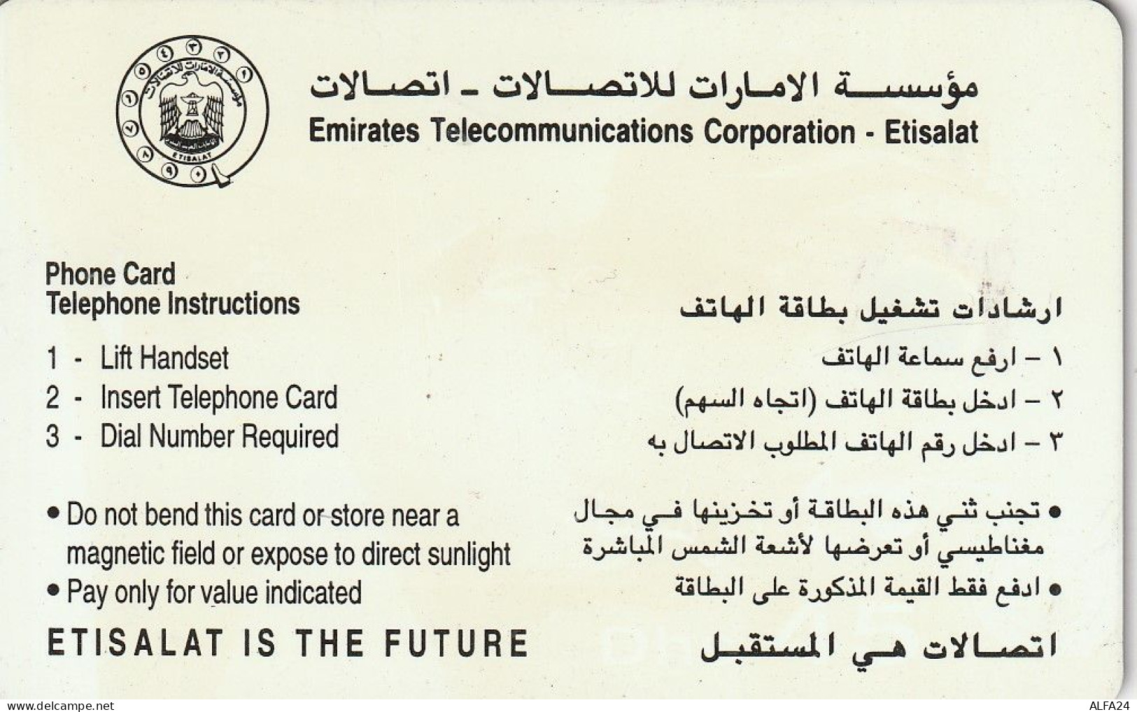 PHONE CARD EMIRATI ARABI  (CZ2407 - Emiratos Arábes Unidos