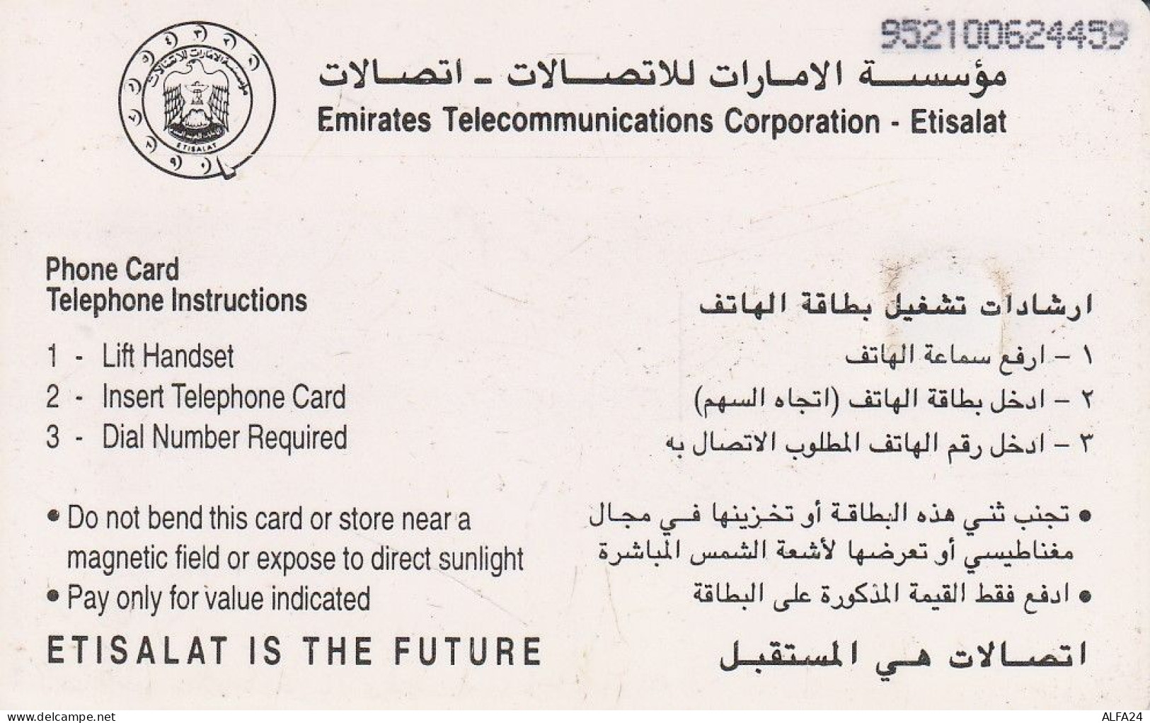 PHONE CARD EMIRATI ARABI  (CZ2393 - Ver. Arab. Emirate