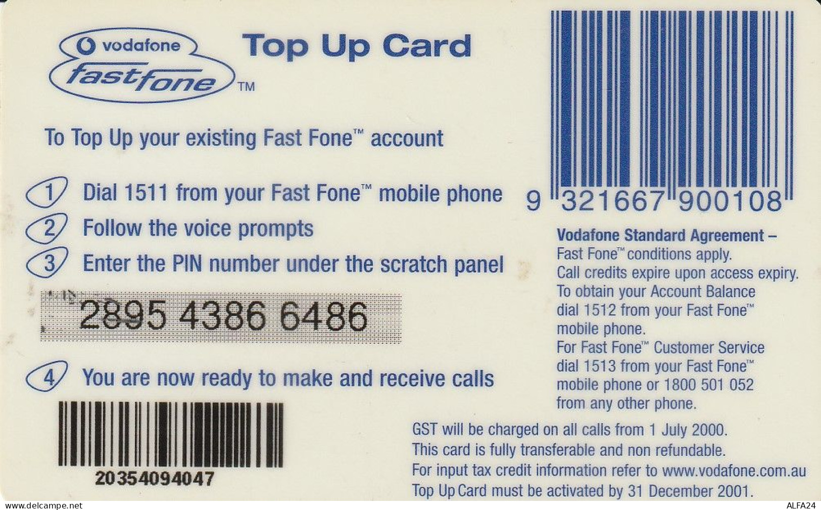 PREPAID PHONE CARD AUSTRALIA  (CZ2218 - Australia